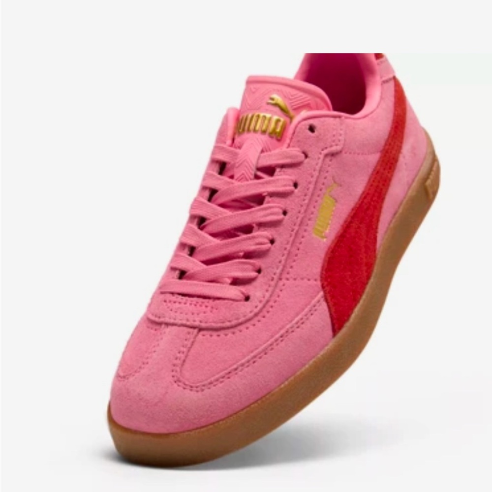 Puma Pink and Red Suede Sneakers